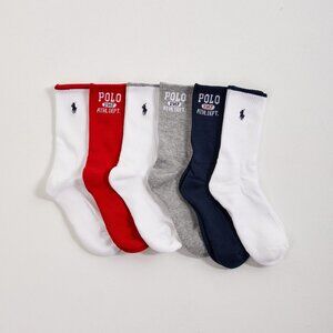 Polo Ralph Lauren Logo Crew Socks 6 Pack Assorted